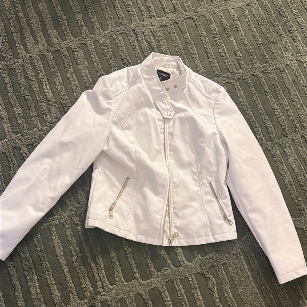 Blank NYC White Leather Jacket